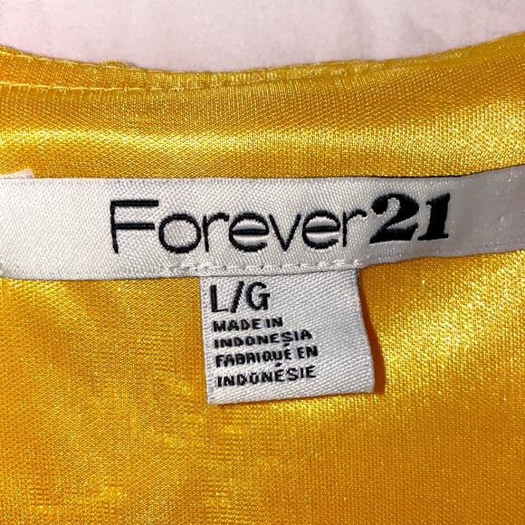 Forever 21 Yellow and White Dress Size L - Picture 3 of 3